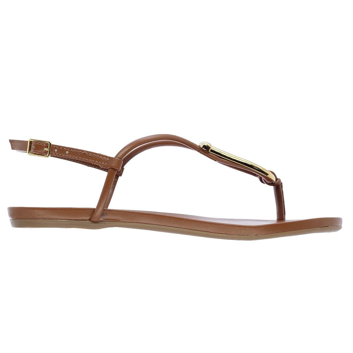 Sandália Rasteira Feminina Arezzo A03274 Marrom