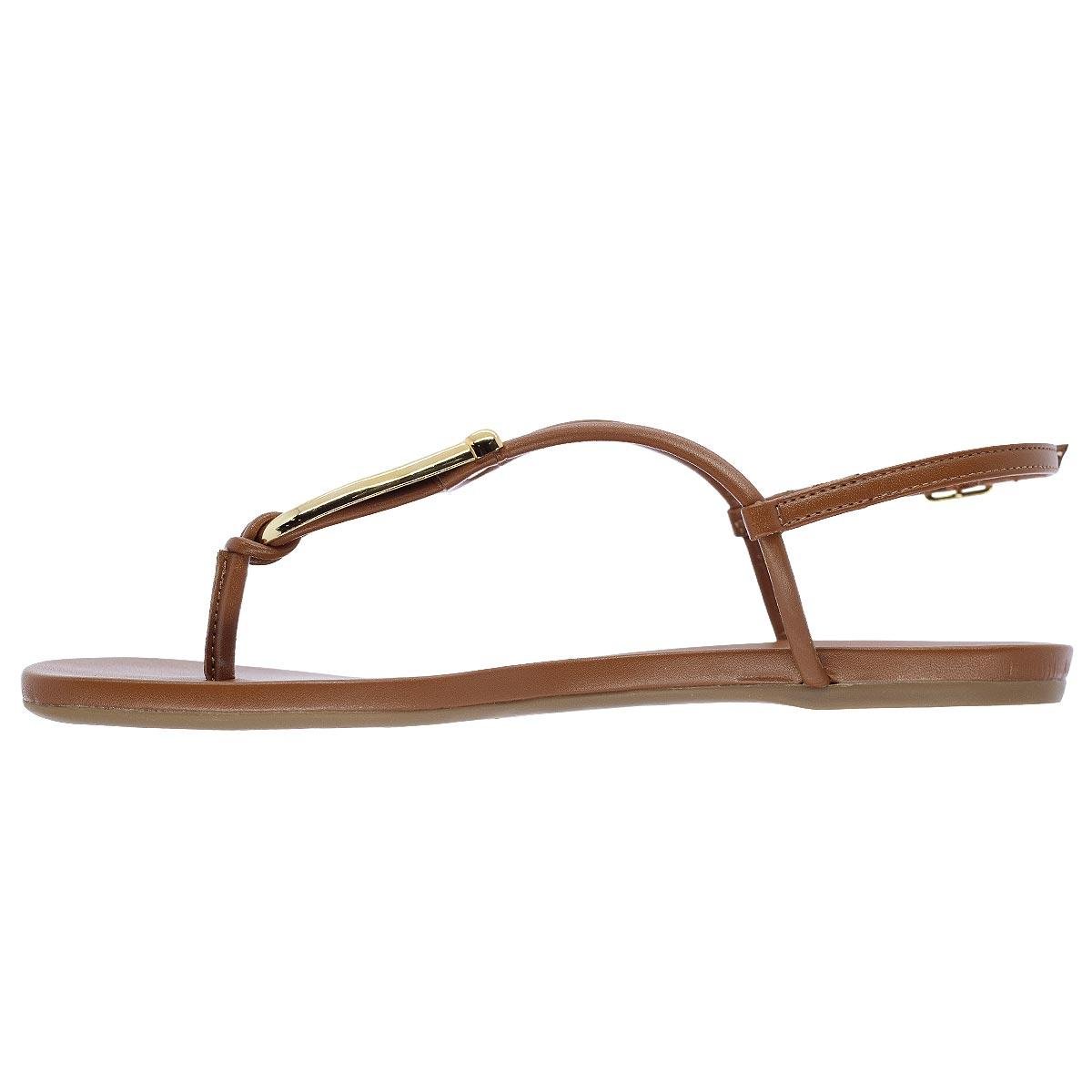 Sandália Rasteira Feminina Arezzo A03274 Marrom Marrom 2