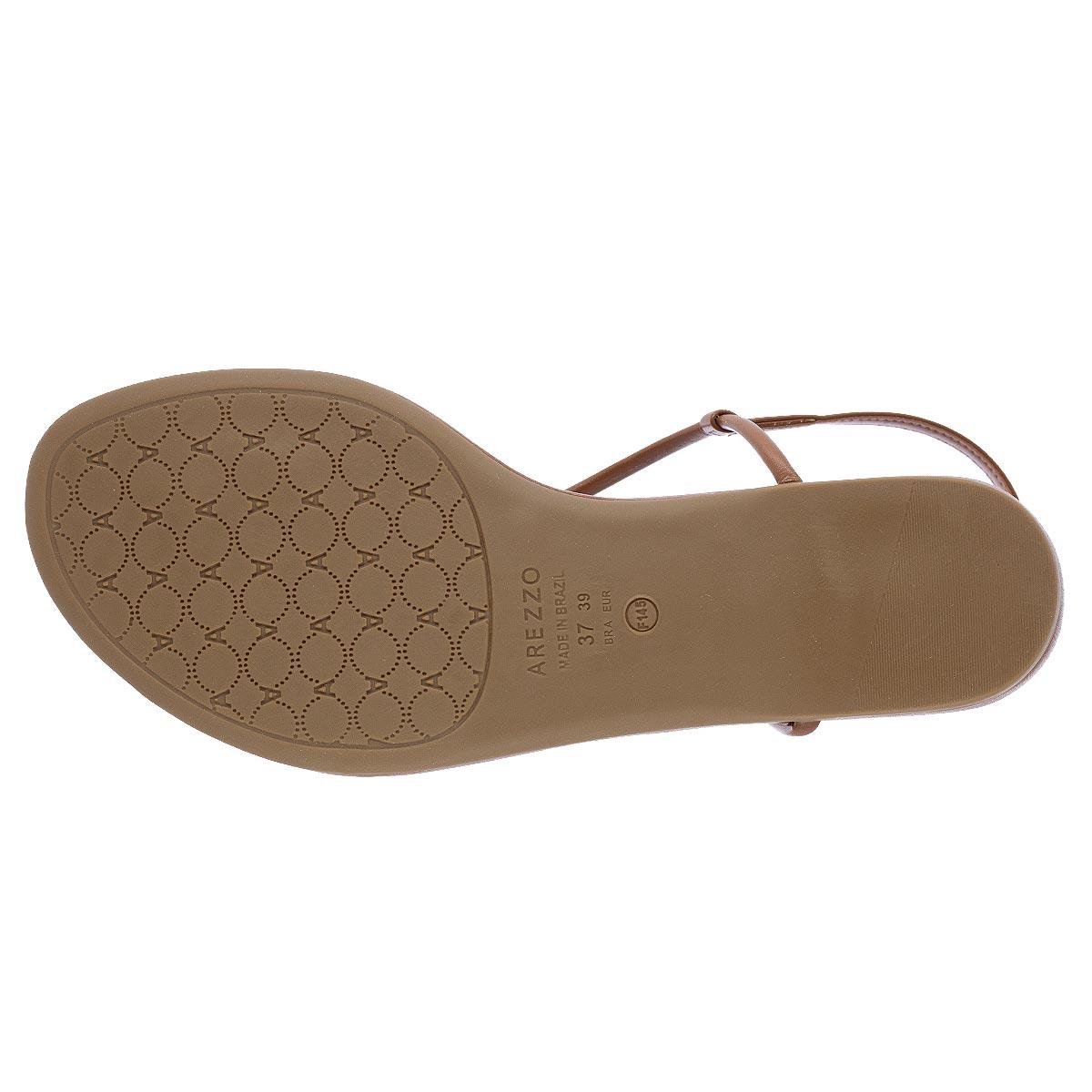 Sandália Rasteira Feminina Arezzo A03274 Marrom Marrom 4