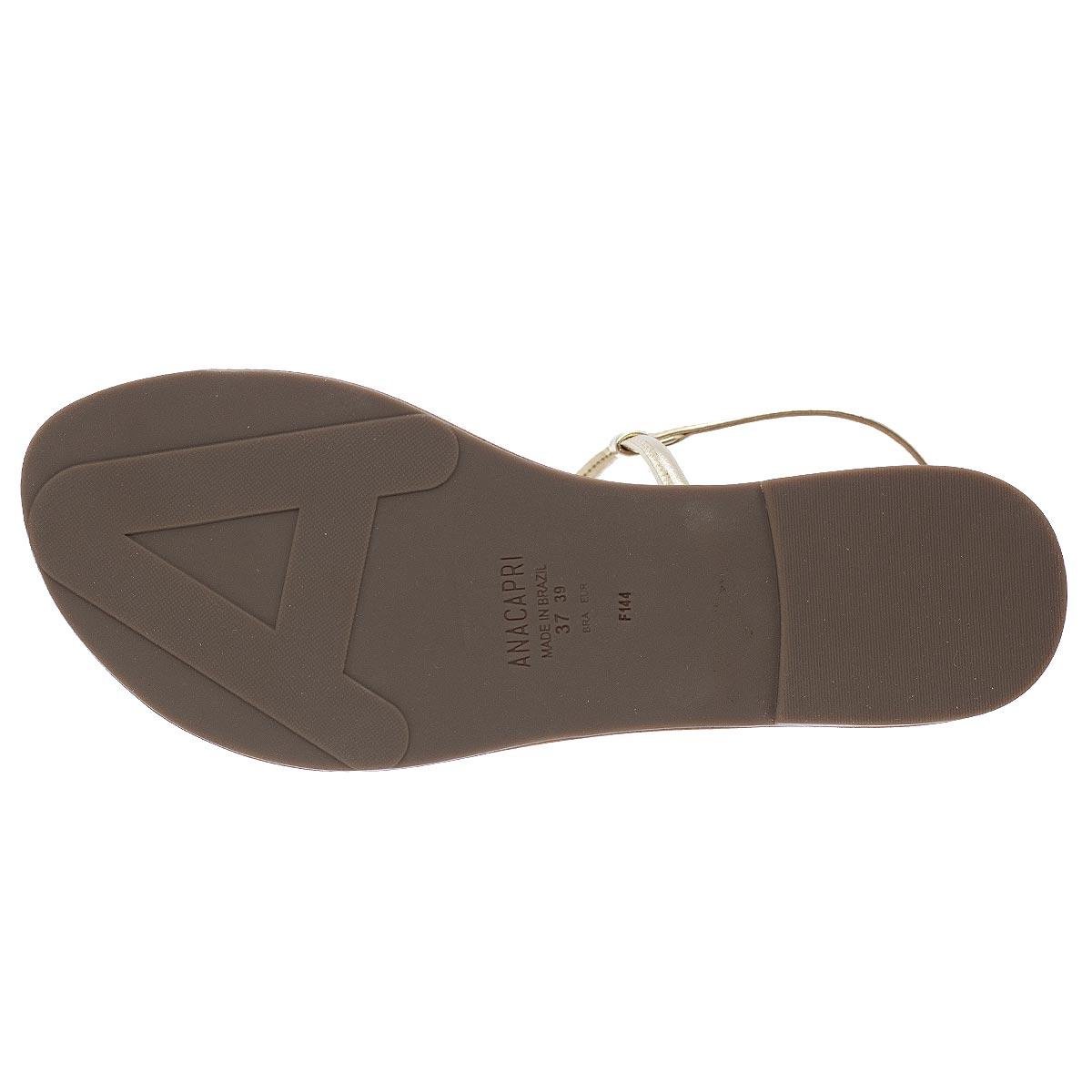 Sandália Rasteira Feminina Anacapri C30014.0484 Dourada Dourado 4