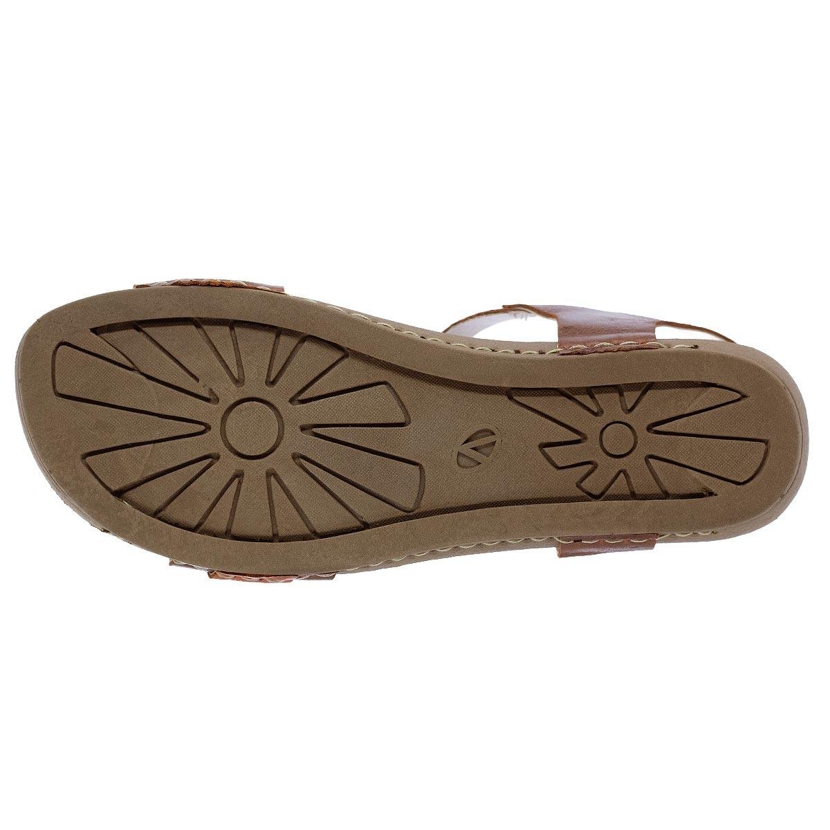 Sandália Rasteira Feminina Andacco 14271 Couro Marrom Marrom 4