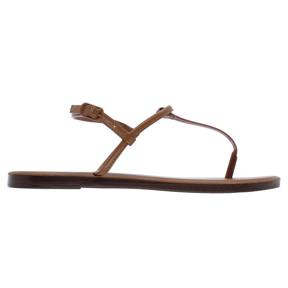 Sandália Rasteira Feminina Anacapri C30346 Caramelo