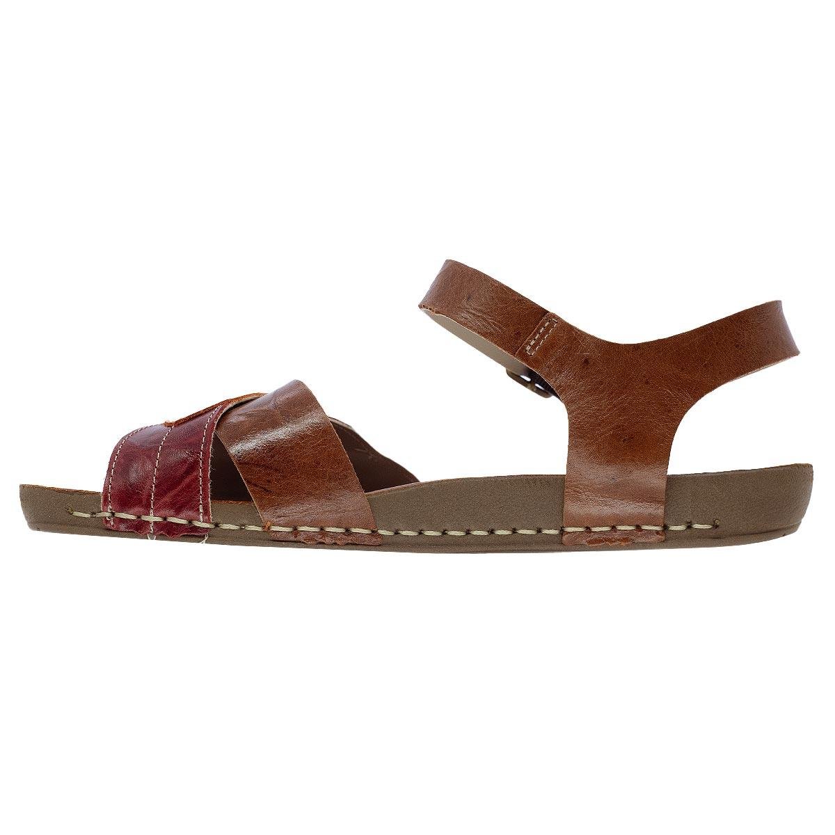 Sandália Rasteira Feminino Andacco 14289 Couro Marrom Marrom 2