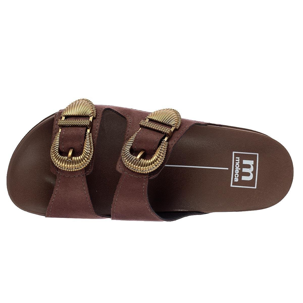 Tamanco Papete Feminino Moleca 5436.441 Marrom Marrom 3