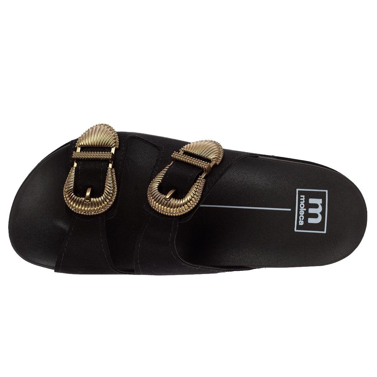 Tamanco Papete Feminino Moleca 5436.441 Preto Preto 3