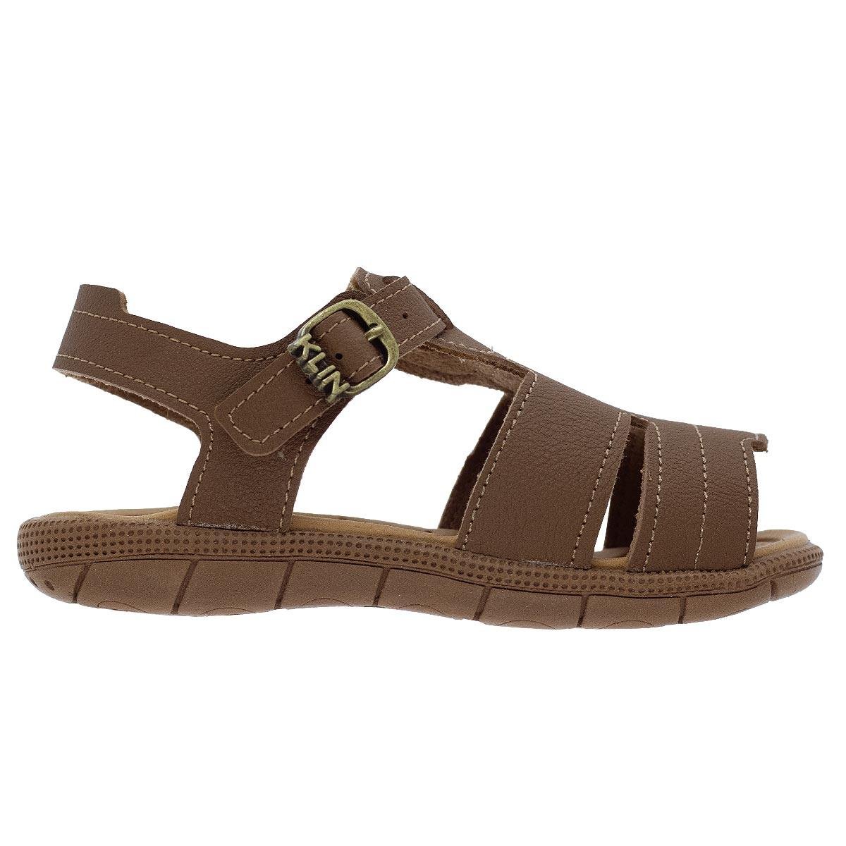 Sandália Infantil Menino Klin 171256 Marrom
