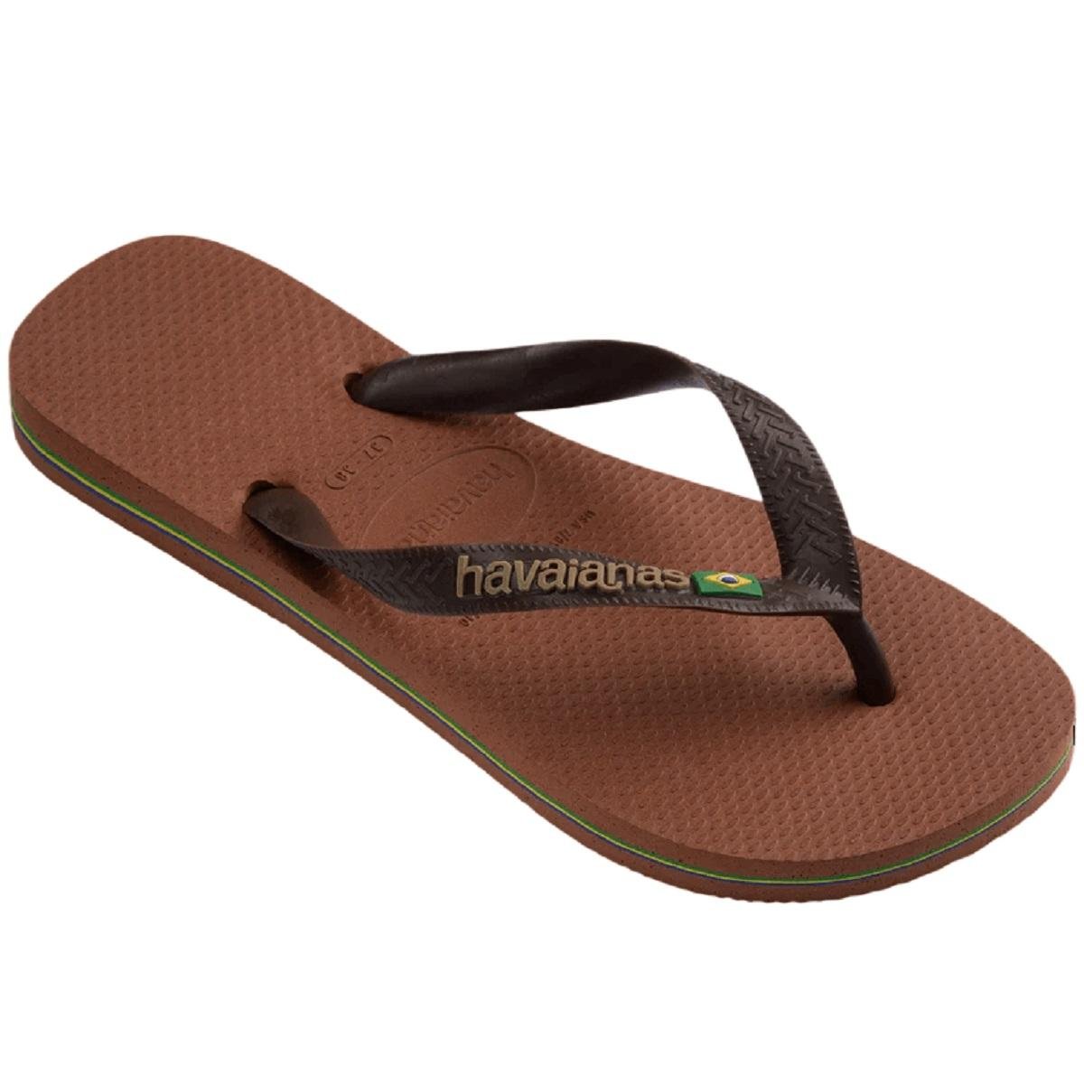 Chinelo Masculino Havaianas Top Brasil Logo 4110850 Marrom Marrom 3