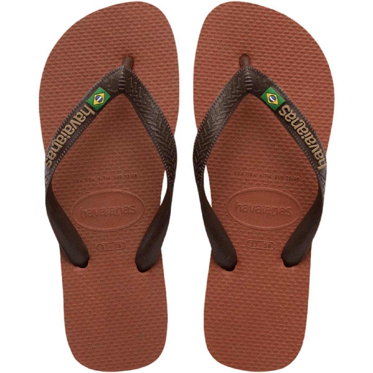 Chinelo Masculino Havaianas Top Brasil Logo 4110850 Marrom