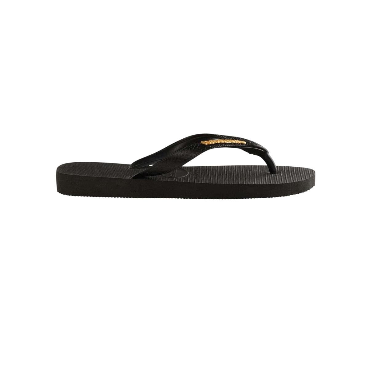 Chinelo Feminino Havaianas Top Logo Metal 4127244 Preto Preto 2