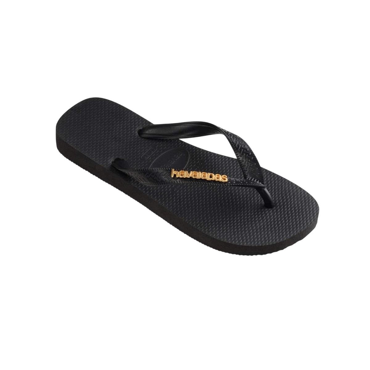 Chinelo Feminino Havaianas Top Logo Metal 4127244 Preto Preto 3