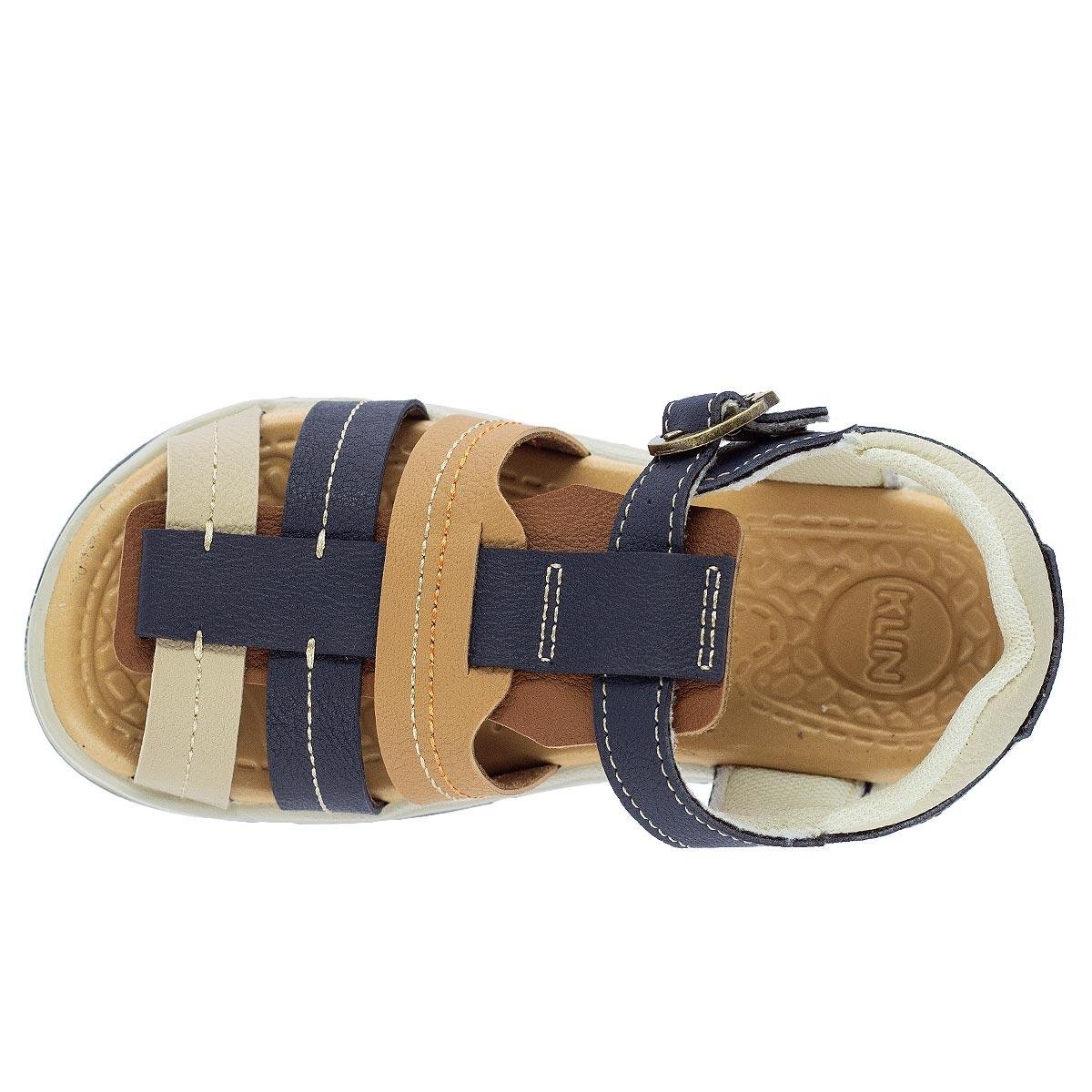 Sandália Infantil Menino Klin 476240 Marinho Azul Marinho/Bege 3