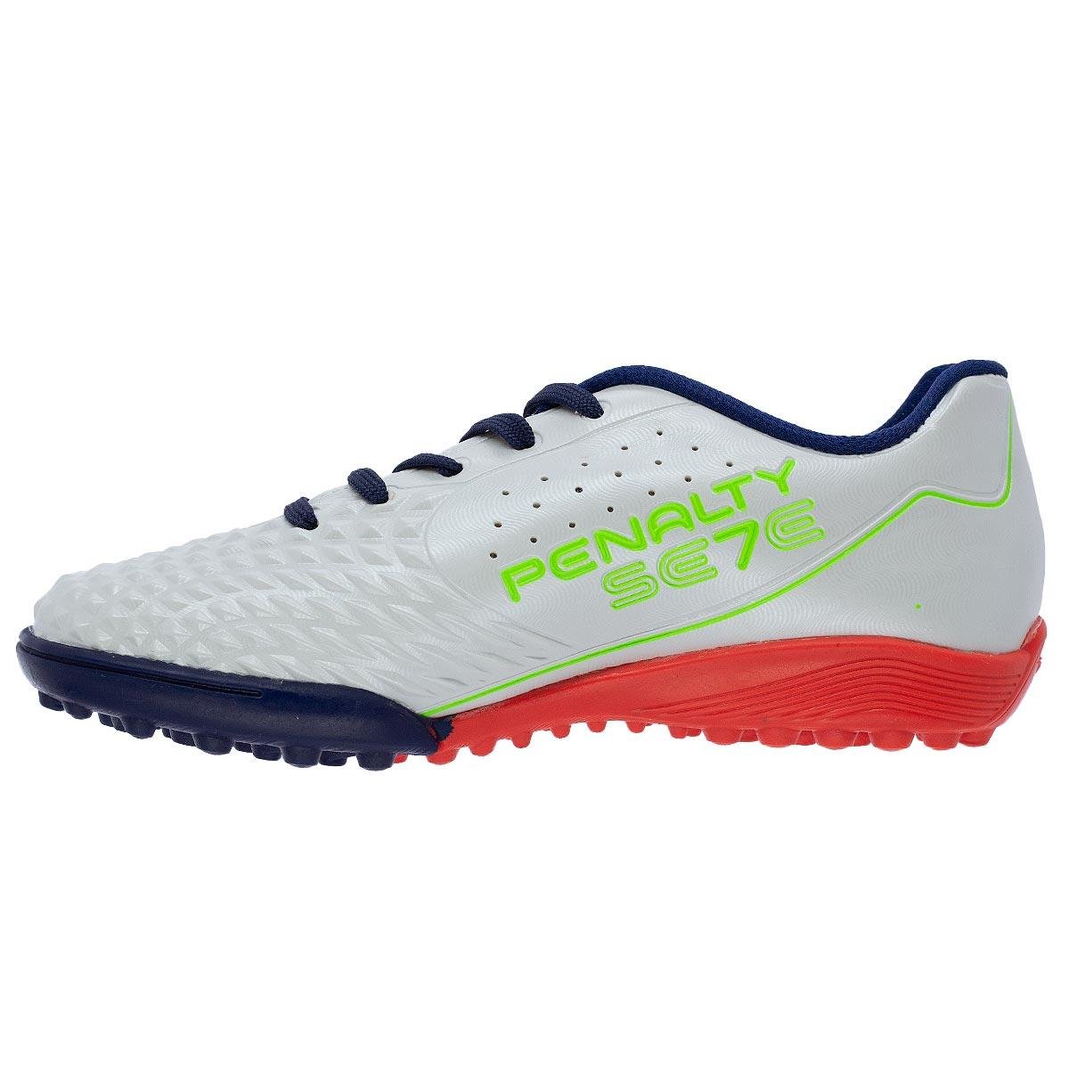 Chuteira Society Infantil Menino Penalty Se7e Kids XXI Branco Branco 2