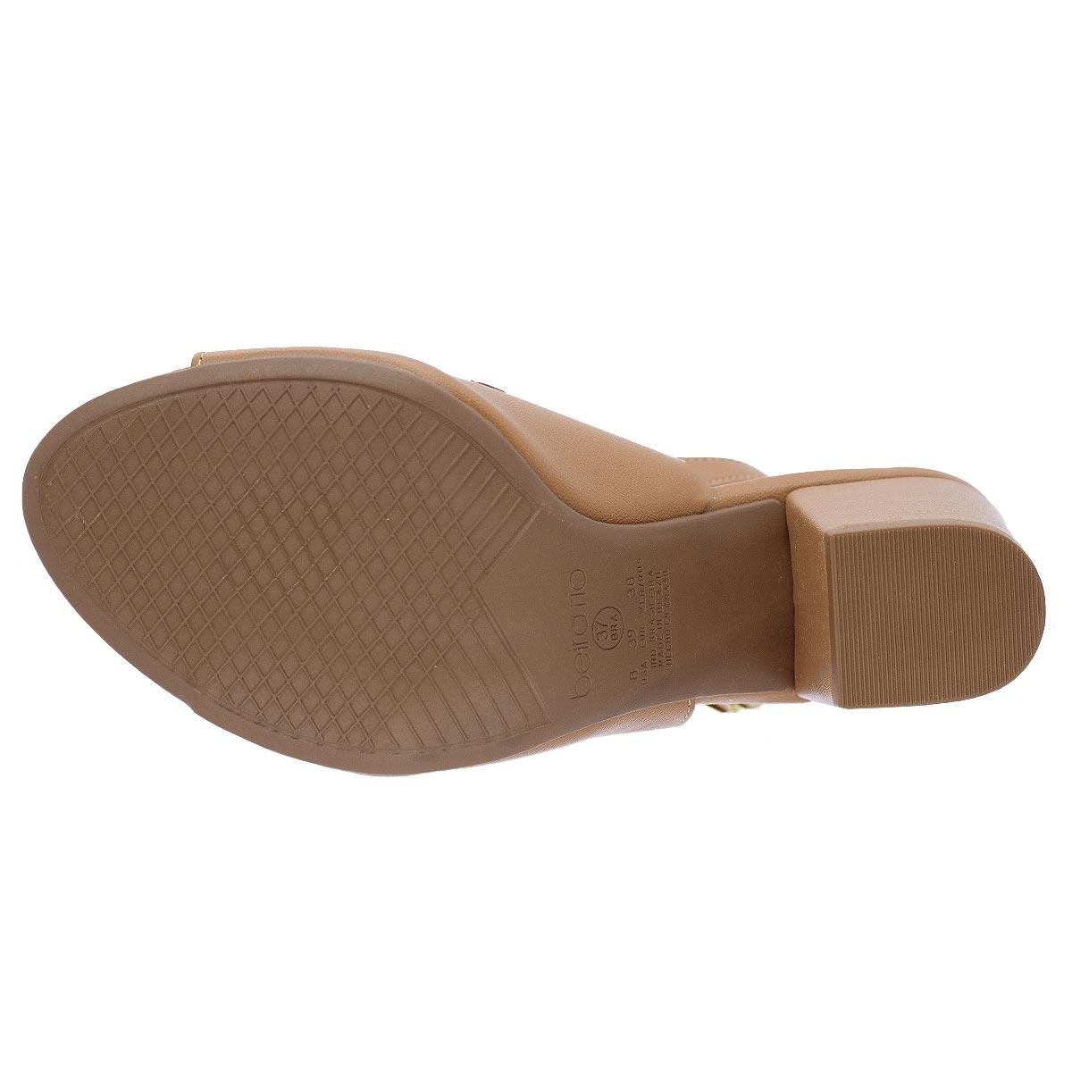 Sandália Salto Bloco Médio Feminina Beira Rio 8280.695 Camel Marrom 4