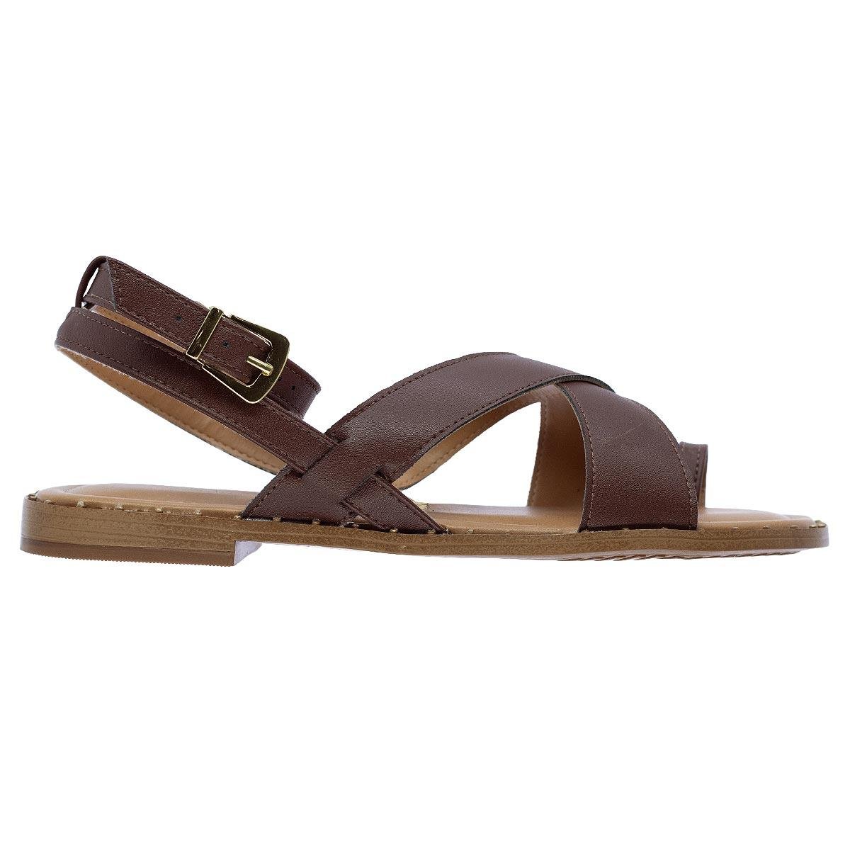 Sandália Salto Baixo Feminina Vizzano 6463.107 Marrom