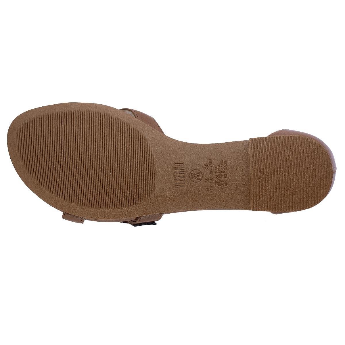 Sandália Rasteira Feminina Vizzano 6371.1006 Marrom Marrom 4