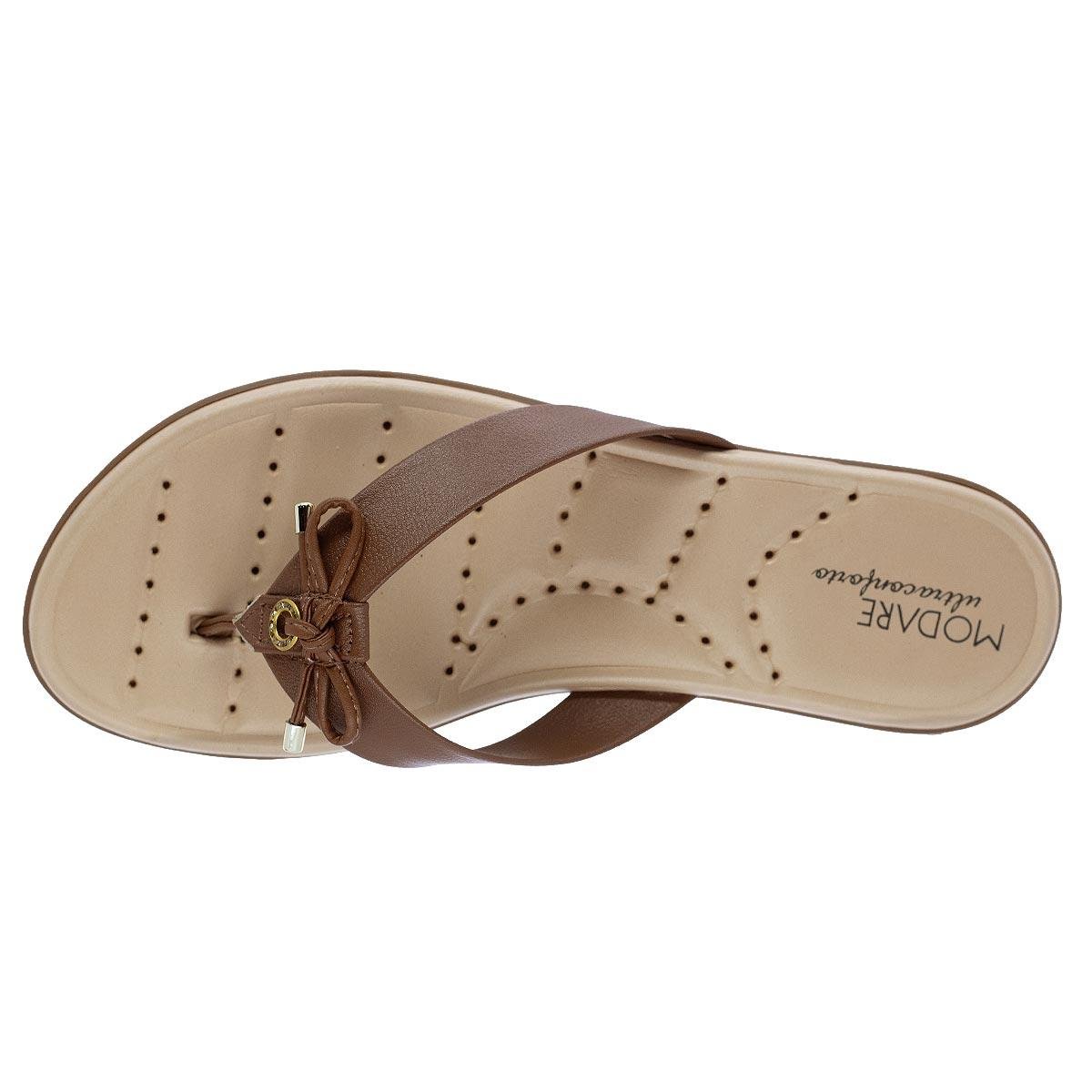 Rasteira Feminino Modare Ultraconforto 7053.138 Nude Marrom 3