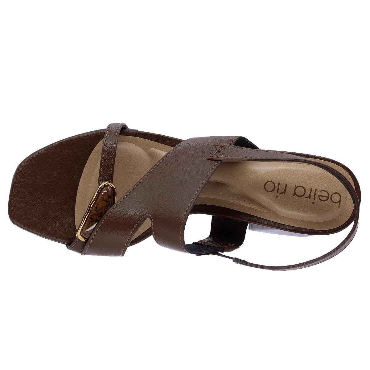 Sandália Salto Bloco Médio Feminina Beira Rio 8436.243 Marrom Marrom 3