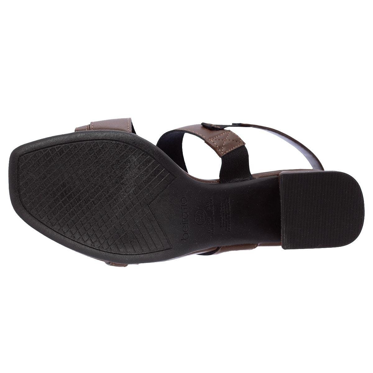 Sandália Salto Bloco Médio Feminina Beira Rio 8436.243 Marrom Marrom 4