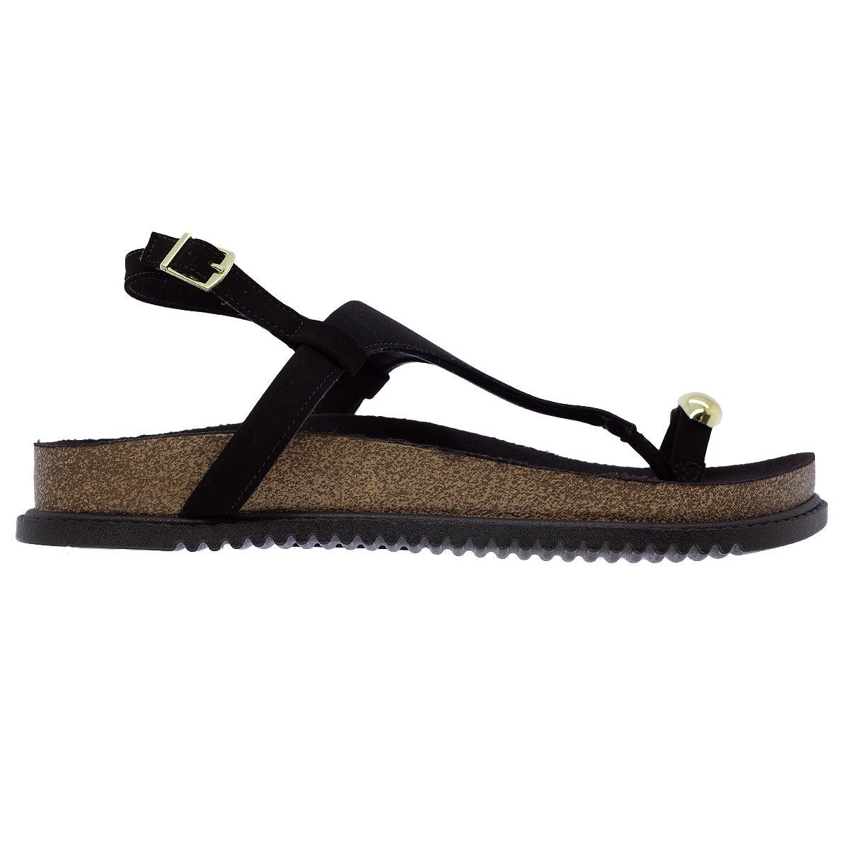 Sandália Rasteira Papete Feminina Beira Rio 8524.109 Preta