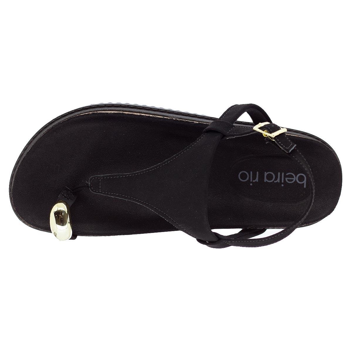 Sandália Rasteira Papete Feminina Beira Rio 8524.109 Preta Preto 3