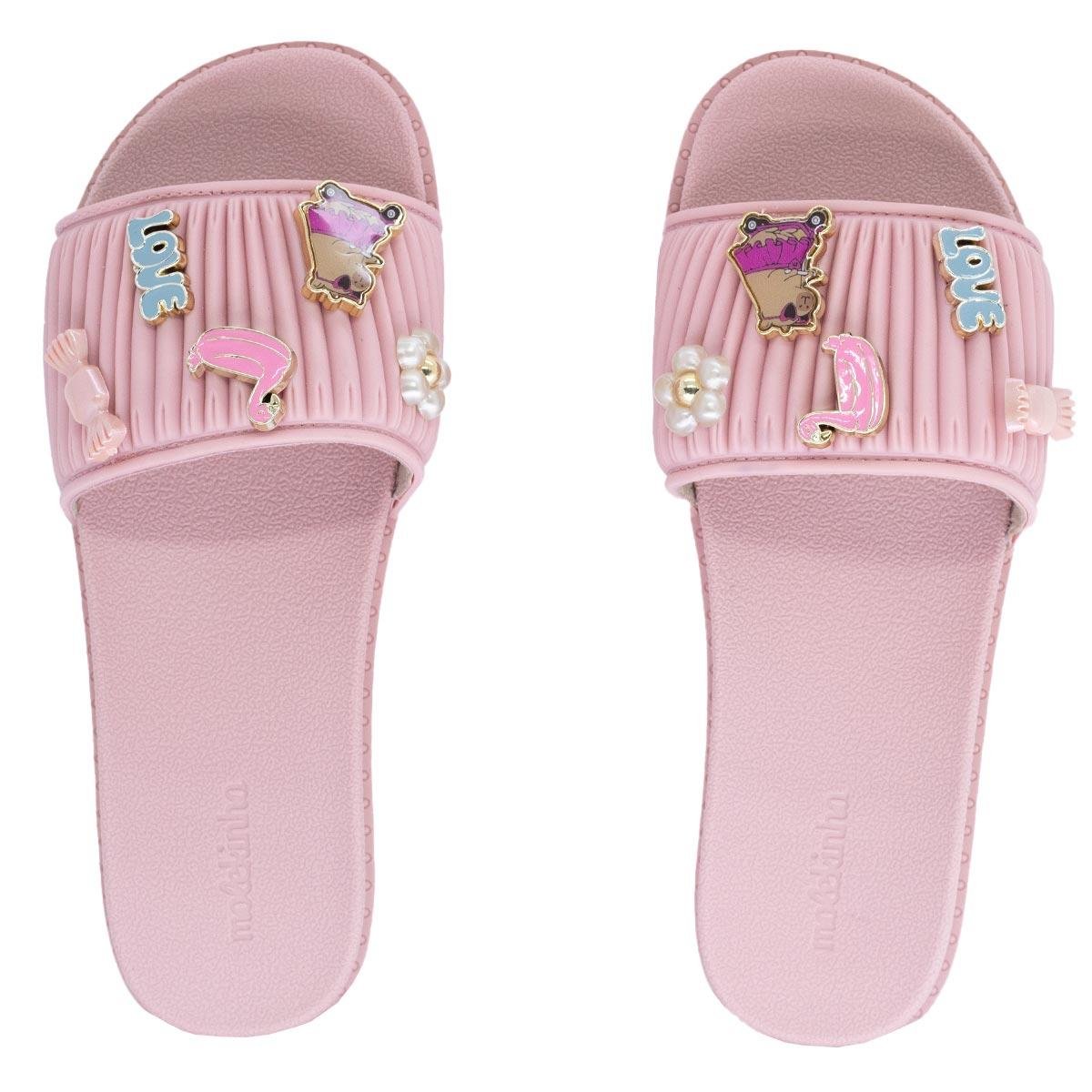 Chinelo Slide Infantil Menina Molekinha 2341.134 Rosa
