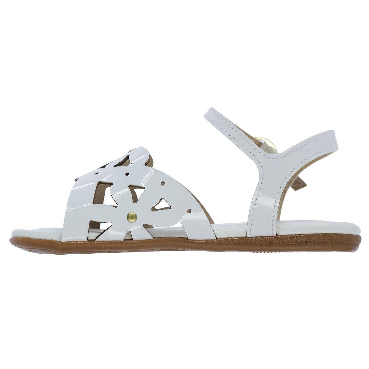 Sandália Rasteira Infantil Menina Molekinha 2114.288 Branco Branco 2