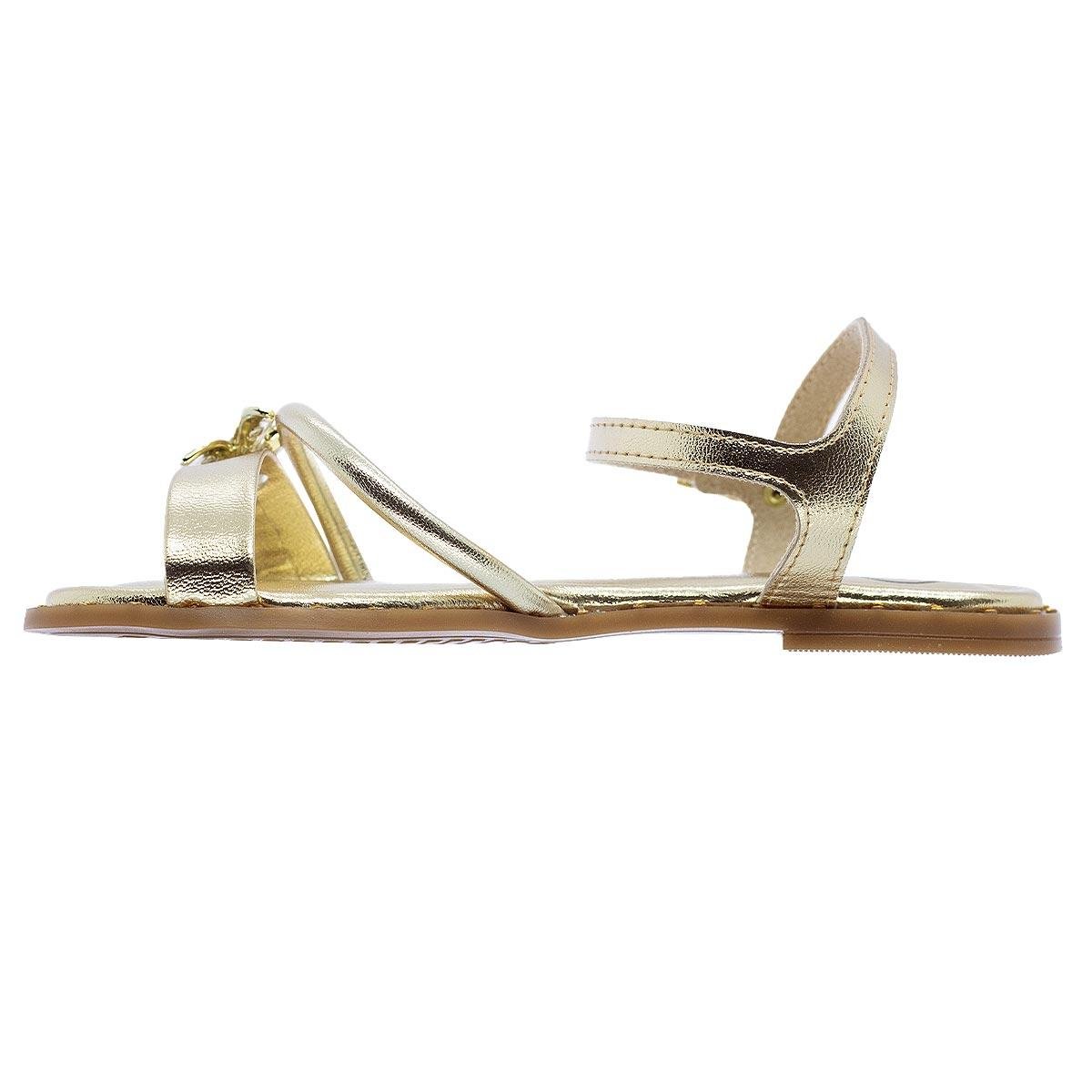 Sandália Rasteira Infantil Menina Molekinha 2342.115 Dourada Dourado 2