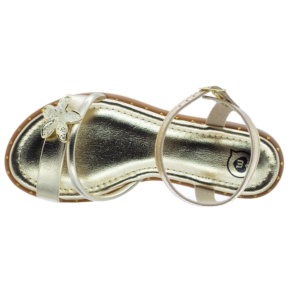 Sandália Rasteira Infantil Menina Molekinha 2342.115 Dourada Dourado 3