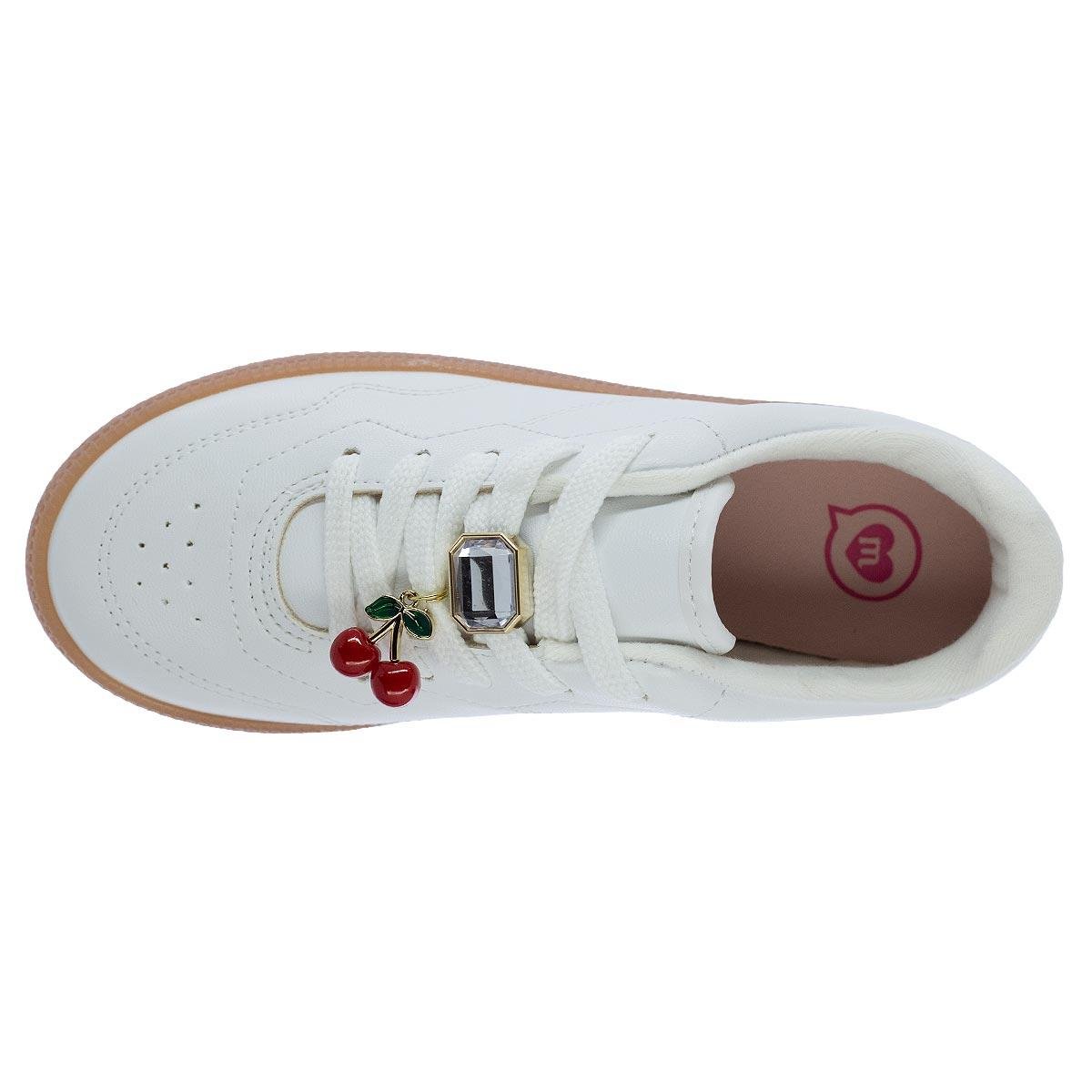Tênis Casual Infantil Menina Molekinha 2582.109 Branco Branco 3
