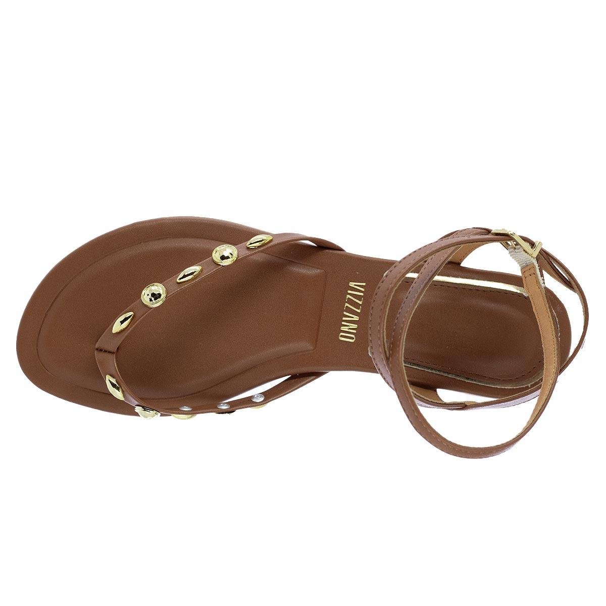 Sandália Rasteira Feminino Vizzano 6528.108 Marrom Marrom 3