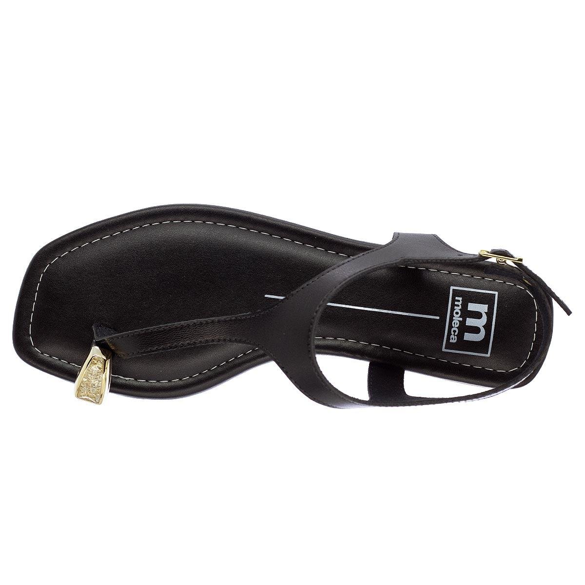 Sandália Rasteira Feminina Moleca 5559.103 Preto Preto 3