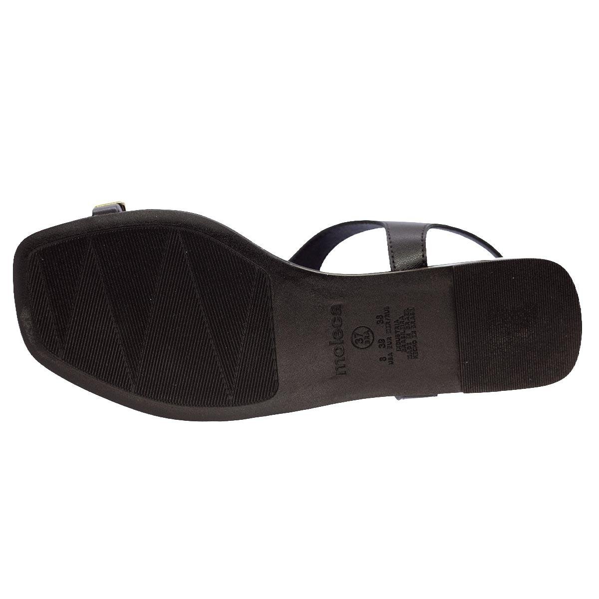 Sandália Rasteira Feminina Moleca 5559.103 Preto Preto 4