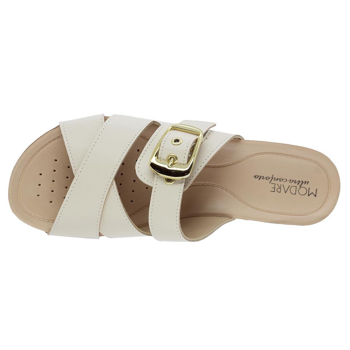 Tamanco Feminino Modare Ultraconforto 7125.259 Creme Branco 3