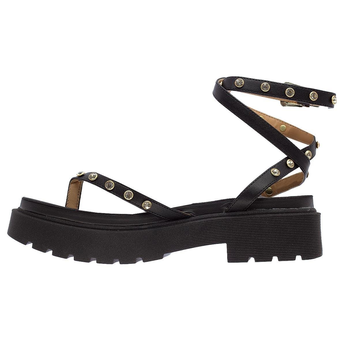 Sandália Flatform Feminina Vizzano 6499.133 Preto Preto 2