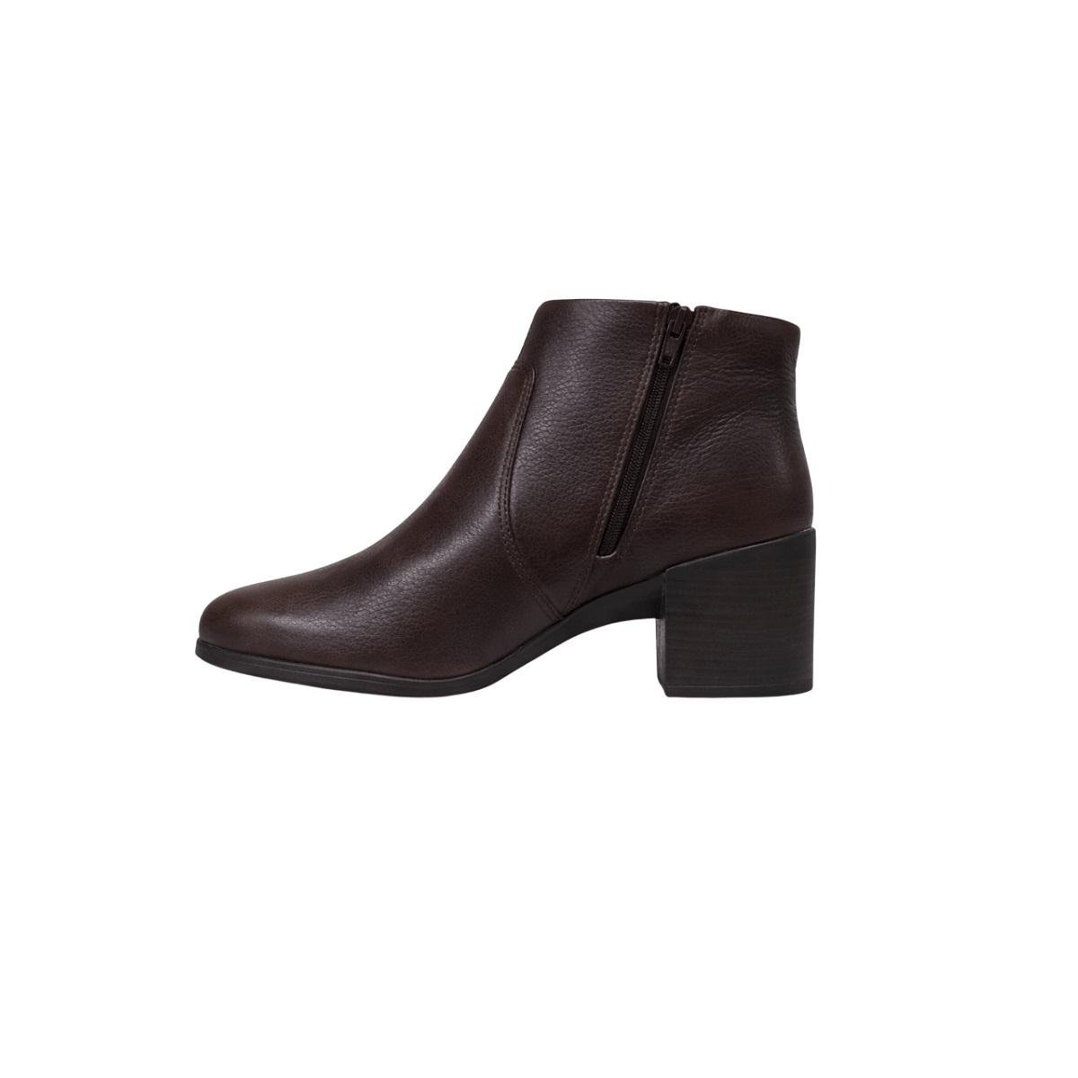 Bota Cano Curto Feminina Couro Bottero 346901 Marrom Café 2