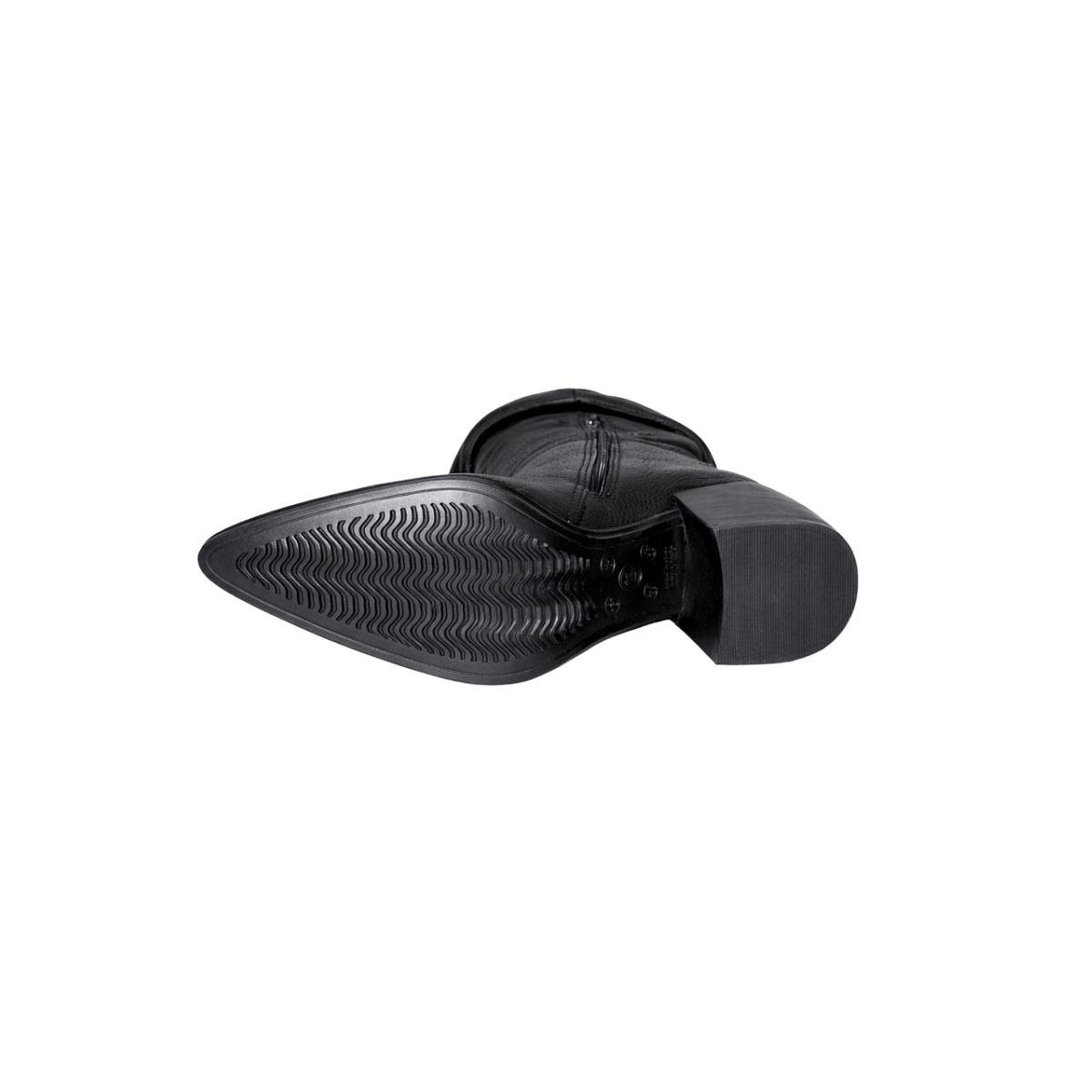 Bota Cano Longo Couro Engomado Feminina Bottero Preta Preto 5