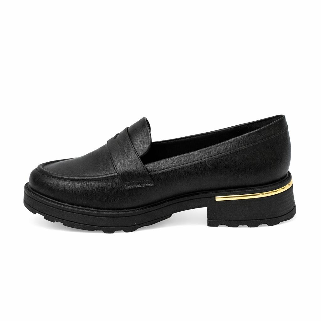 Mocassim Feminino Loafer Piccadilly 735027 Preto Preto 2