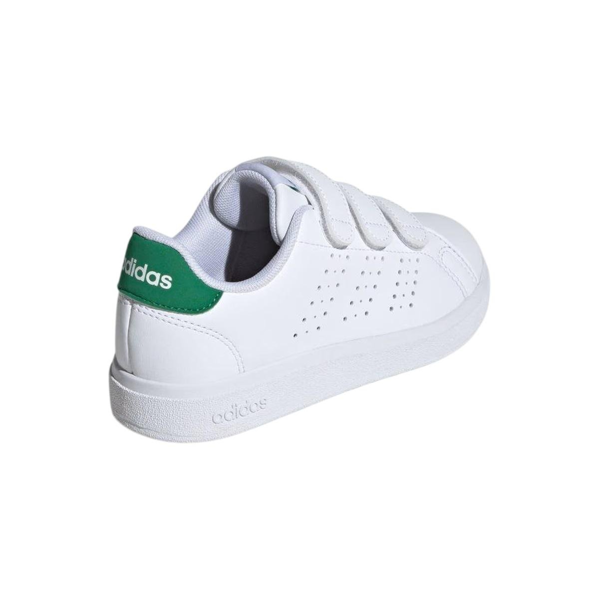 Tênis Casual Infantil Menino Adidas Advantage base 2.0 Branco Branco 4