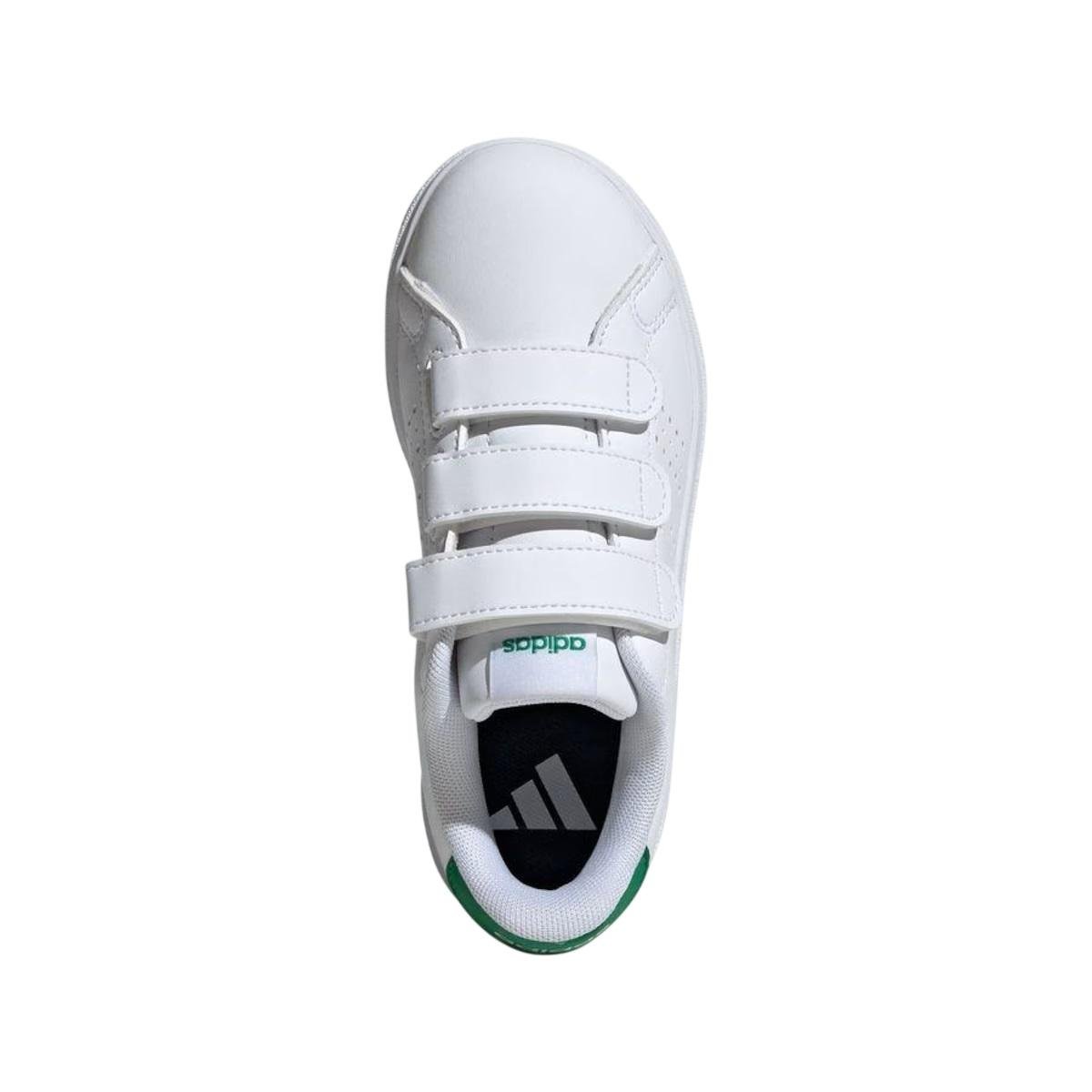 Tênis Casual Infantil Menino Adidas Advantage base 2.0 Branco Branco 5