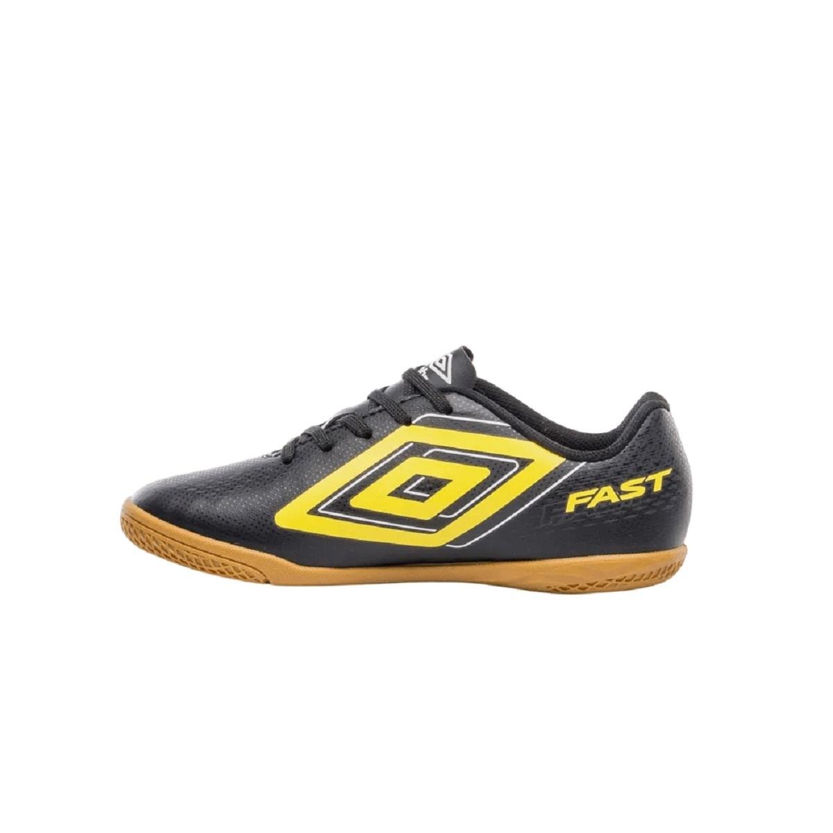 Chuteira Indoor infantil Menino Umbro Fast II Jr Preto Preto 2