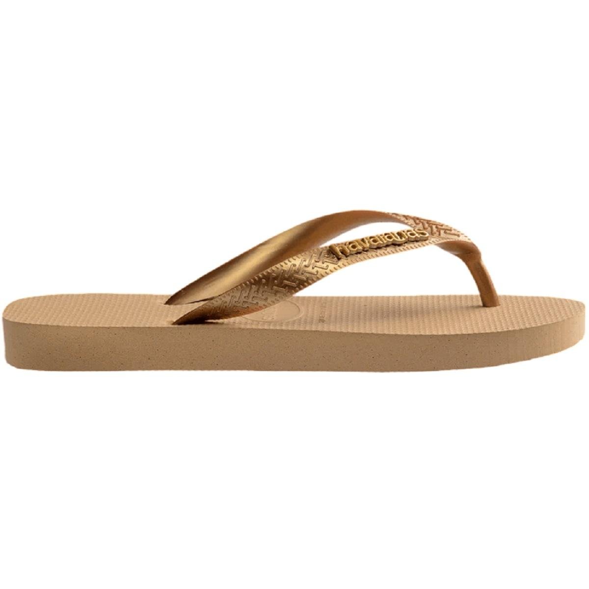 Chinelo Feminino Havaianas Top Logo Metalic Dourado Dourado 2