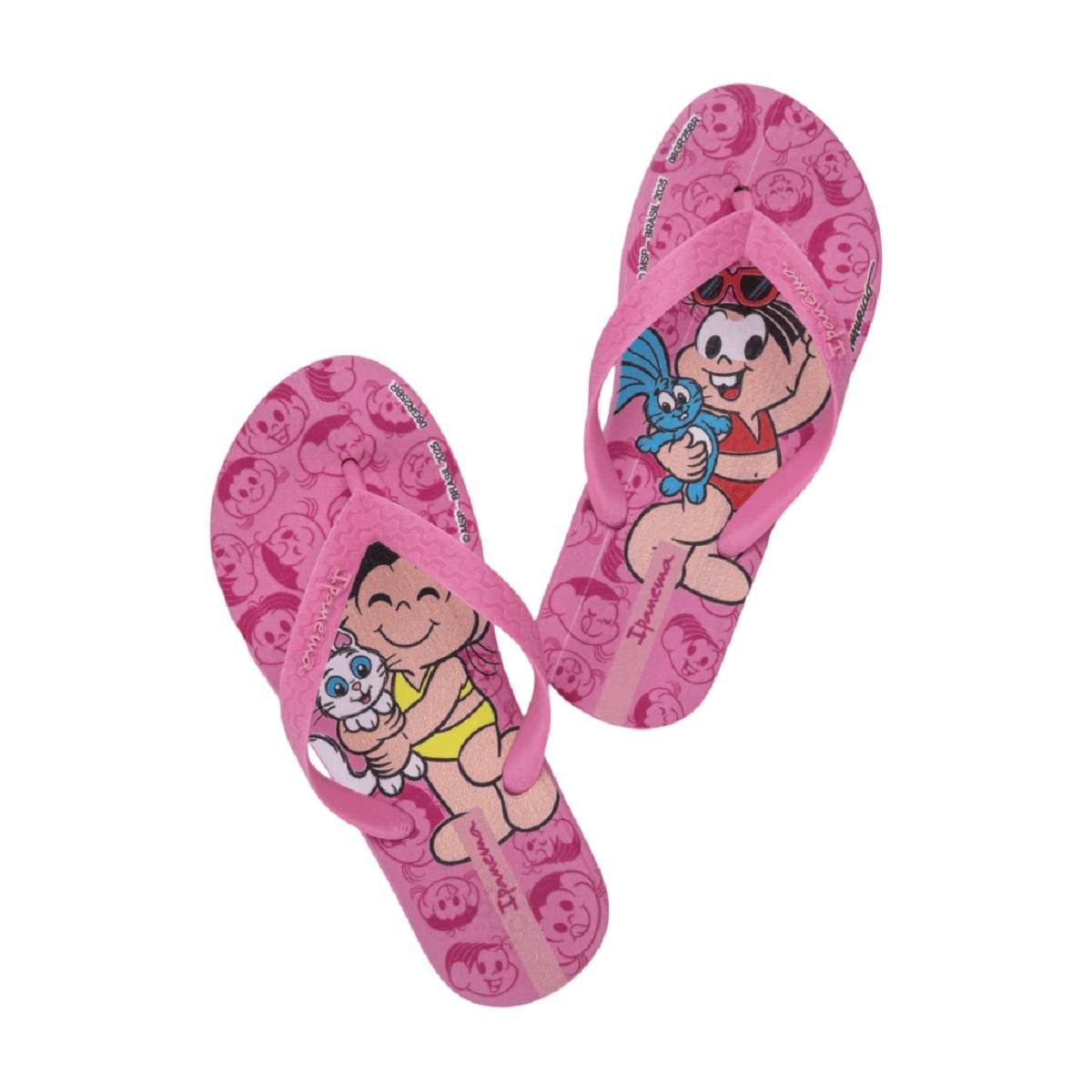 Chinelo Infantil Menina Ipanema Turma da Monica Rosa Rosa 2