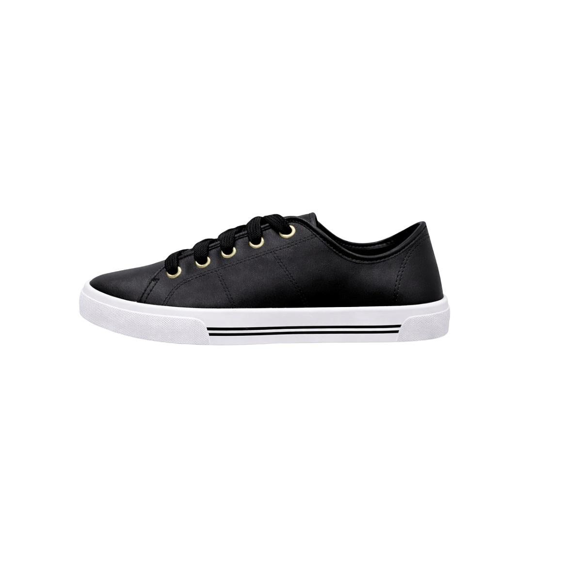 Tênis Casual Feminina Moleca 5667.302 Preto Preto 2