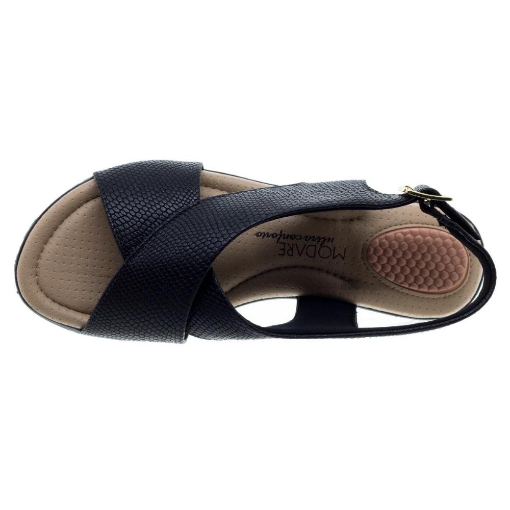 Sandália Anabela Modare Ultraconforto 7190.103 Preta Preto 3