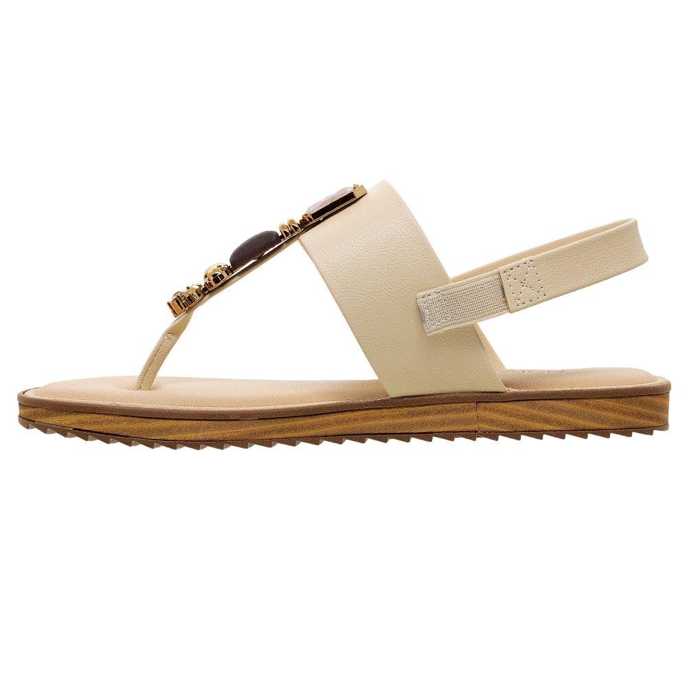 Sandália Rasteira Modare Ultraconforto 7141.120 Creme Bege 2