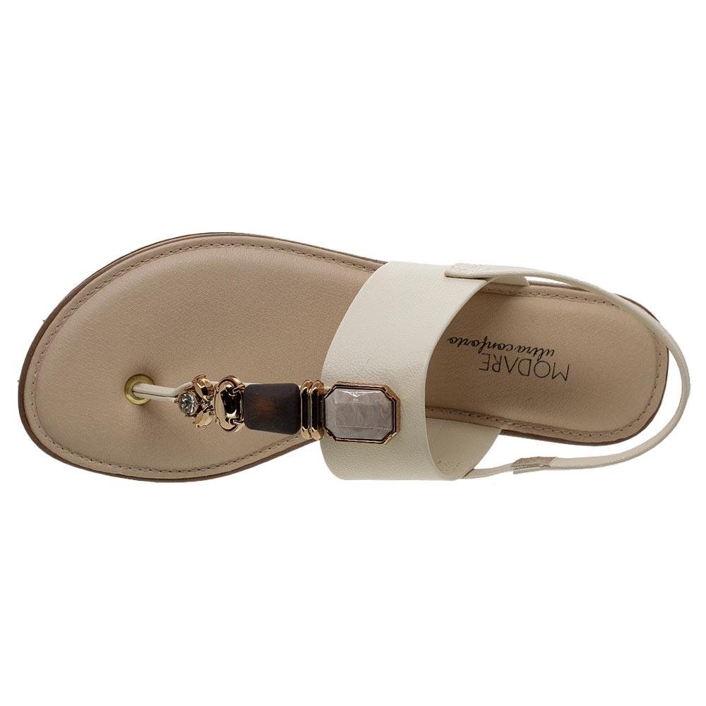 Sandália Rasteira Modare Ultraconforto 7141.120 Creme Bege 3