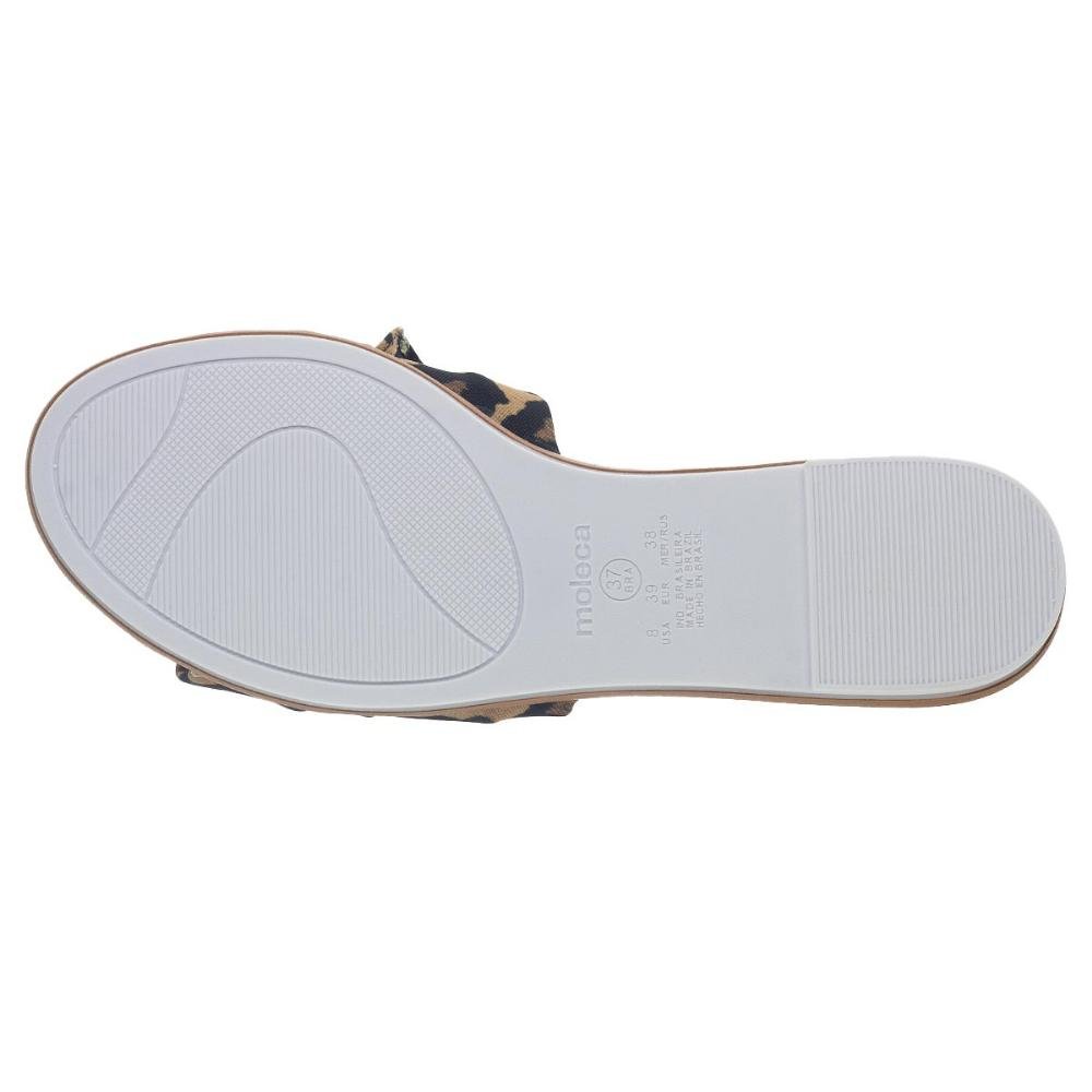 Rasteira Feminina Moleca 5297.424 Bege Animal Print 4