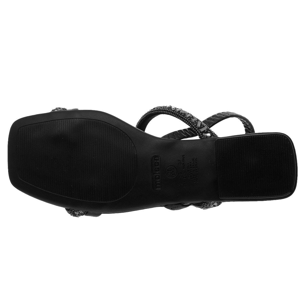 Sandália Rasteira Feminina Moleca 5462.111 Preta Preto 4