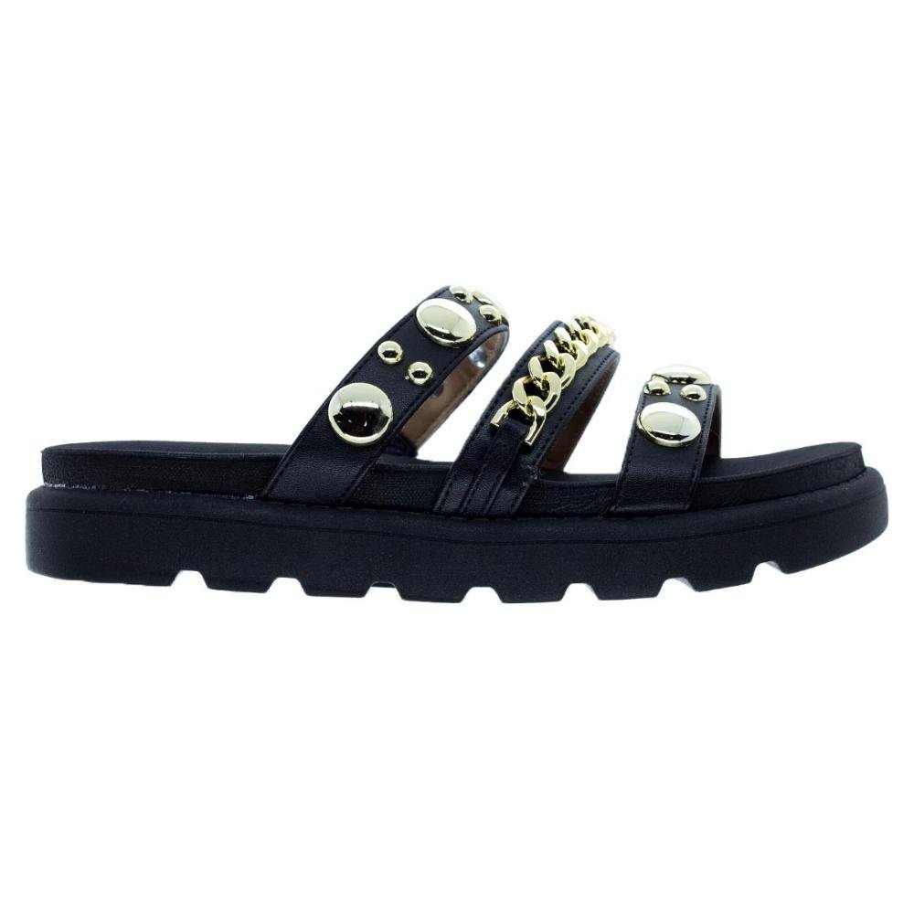 Sandália Papete Rasteira Feminina Vizzano 6510.102 Preto