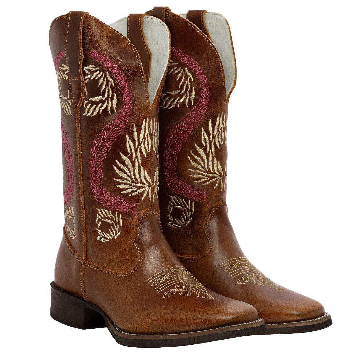 Bota Texana Feminina Big Bull Boots 909-317 C Marrom Marrom 3